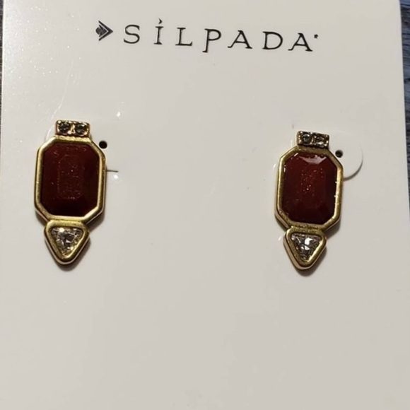 Silpada Jewelry - SILPADA Mirage Red Stone Swarovski Crystal Earrings Jewelry